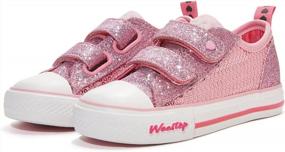 img 4 attached to Weestep Toddler/Littke Kid Girls Glitter School Casual Sneakers