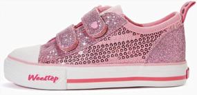 img 3 attached to Weestep Toddler/Littke Kid Girls Glitter School Casual Sneakers
