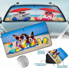 img 2 attached to Cool Cartoon Car Sun Shade: Protect Your Vehicle From UV Heat With Foldable Front Window Sunshades For Sedans, SUVs, And Trucks