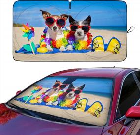 img 4 attached to Cool Cartoon Car Sun Shade: Protect Your Vehicle From UV Heat With Foldable Front Window Sunshades For Sedans, SUVs, And Trucks