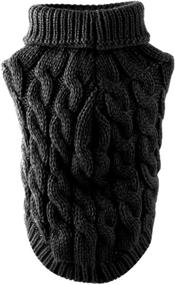 img 2 attached to Cozy and Stylish: Pet Dog Turtleneck Sweater for Winter - Knitted, Warm, and Fashionable Apparel