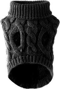 img 1 attached to Cozy and Stylish: Pet Dog Turtleneck Sweater for Winter - Knitted, Warm, and Fashionable Apparel