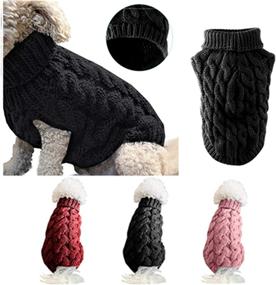 img 4 attached to Cozy and Stylish: Pet Dog Turtleneck Sweater for Winter - Knitted, Warm, and Fashionable Apparel