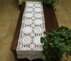 img 2 attached to Add Rustic Charm To Your Table With USTIDE Handmade Crochet Floral Table Runner