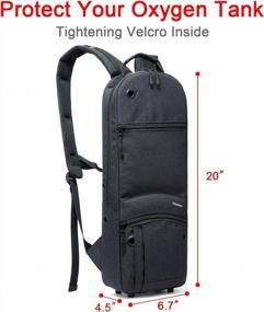 img 3 attached to Портативный рюкзак с кислородным баллоном: IGuerburn Oxygen Cylinder Carrier Bag для баллонов размера D - черный