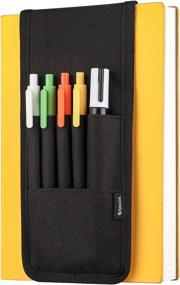 img 4 attached to Durable Notebook Pen Holder,Pencil Holder For Journals, Notebooks ,Hardcover Book,Hold Multi Pens,Ruler, Detachable Elastic Band