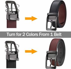 img 3 attached to Adjustable Reversible Leather Belt For Men By Bestkee - Genuine Leather Dress Belt With Rotating Buckle For Maximum Style And Comfort