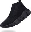 breathable slip-on kids sneakers: fashionable lightweight running shoes with sock design for boys and girls by santiro logo