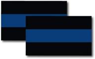 thin blue line magnet decal 3x5 inches 2 pk - heavy duty automotive magnet for car truck suv, in support of police and law enforcement officers logo