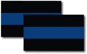 img 4 attached to Thin Blue Line Magnet Decal 3x5 inches 2 Pk - Heavy Duty Automotive Magnet for Car Truck SUV, in Support of Police and Law Enforcement Officers