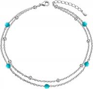 s925 sterling silver beaded anklet with adjustable design and elegant charms for women: perfect gift for any occasion logo