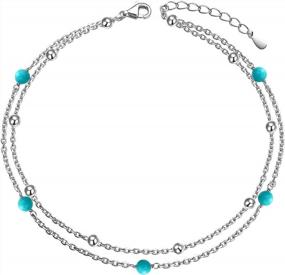 img 4 attached to S925 Sterling Silver Beaded Anklet With Adjustable Design And Elegant Charms For Women: Perfect Gift For Any Occasion