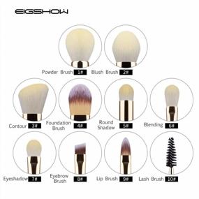 img 1 attached to Elevate Your Beauty Routine With EIGSHOW'S Cruelty-Free Vegan Makeup Brush Set - 10Pcs Champagne Gold For A Flawless Blend Of Face, Lip & Eye Makeup
