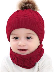 img 4 attached to ROSEBEAR Knitted Beanie Neckerchief Lovely Girls' Accessories - Cold Weather