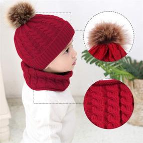 img 1 attached to ROSEBEAR Knitted Beanie Neckerchief Lovely Girls' Accessories - Cold Weather