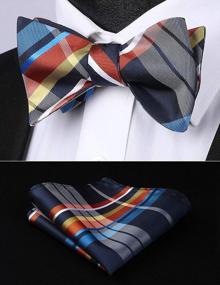 img 3 attached to Stylish Check Plaid Bow Tie And Pocket Square Set For Formal Events And Weddings