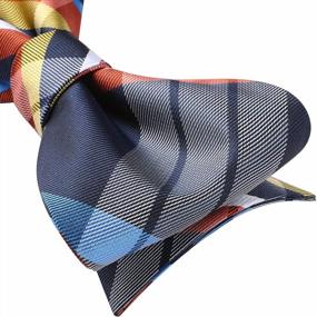 img 1 attached to Stylish Check Plaid Bow Tie And Pocket Square Set For Formal Events And Weddings