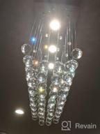 img 1 attached to Saint Mossi 3-Light K9 Crystal Chandelier: Modern Flush Mount Ceiling Pendant With Raindrop Design H33 X W10 X L25 review by Anthony Montgomery