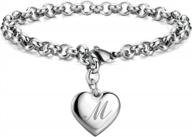 персонализированные браслеты с подвесками-сердечками для девочек с буквами алфавита - отлично подходят для подарков на день святого валентина логотип
