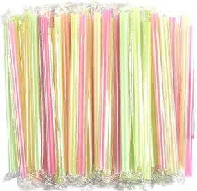 img 4 attached to 🥤 SEO-Friendly 100 Pack of Individually Wrapped Disposable Boba Drinking Straws (10 x 0.5 In)