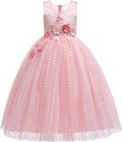 img 4 attached to 👗 HXCMall Applique Embroidered Birthday Sequined Girls' Dresses: Top Selection for Stylish Clothing