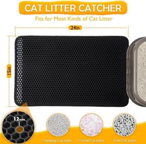 img 3 attached to 🐾 Black Polarduck Cat Litter Mat: Waterproof Litter Trapping Mat with Honeycomb Double Layer Design - Easy to Clean Purrfect Cat Essential