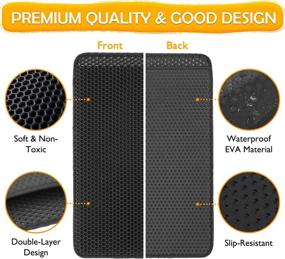 img 2 attached to 🐾 Black Polarduck Cat Litter Mat: Waterproof Litter Trapping Mat with Honeycomb Double Layer Design - Easy to Clean Purrfect Cat Essential