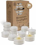 handmade unscented beeswax tea lights- 36 pack with clear cup- 4 hour burn time- decorative and pure white- ideal for home and special occasions logo