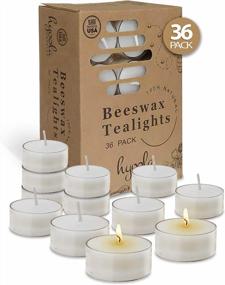 img 4 attached to Handmade Unscented Beeswax Tea Lights- 36 Pack With Clear Cup- 4 Hour Burn Time- Decorative And Pure White- Ideal For Home And Special Occasions