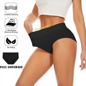 img 3 attached to Soft And Comfy High-Waisted Briefs For Women With Full Coverage, Pack Of Three Panties