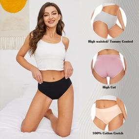 img 2 attached to Soft And Comfy High-Waisted Briefs For Women With Full Coverage, Pack Of Three Panties