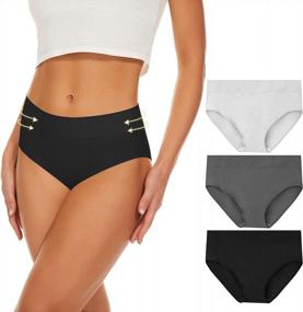 img 4 attached to Soft And Comfy High-Waisted Briefs For Women With Full Coverage, Pack Of Three Panties