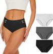 soft and comfy high-waisted briefs for women with full coverage, pack of three panties logo