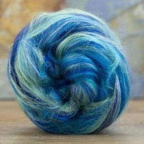 img 3 attached to 🌈 Revolution Fibers – Constellation Range Roving (8 oz), Multicolored Tonal Blend: 70% Dyed Merino + 30% Tussah Silk Combed Top, Soft Fiber for Felting, Spinning, and Knitting, Aquarius Green