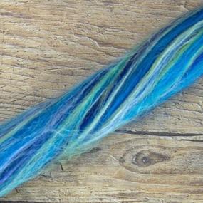 img 2 attached to 🌈 Revolution Fibers – Constellation Range Roving (8 oz), Multicolored Tonal Blend: 70% Dyed Merino + 30% Tussah Silk Combed Top, Soft Fiber for Felting, Spinning, and Knitting, Aquarius Green