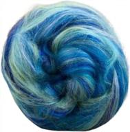 🌈 revolution fibers – constellation range roving (8 oz), multicolored tonal blend: 70% dyed merino + 30% tussah silk combed top, soft fiber for felting, spinning, and knitting, aquarius green logo