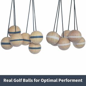 img 2 attached to Rubber Wood Ladder Toss Bolas Set - Pack Of 6 Blue And White Striped Balls For Outdoor Lawn, Beach And Yard Games - Perfect Game For Kids, Adults, And Families