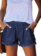 женские шорты asvivid из тенселя с потрепанным краем и эластичной талией на шнурке, идеально подходят для лета с удобными карманами в размерах s-xxl логотип