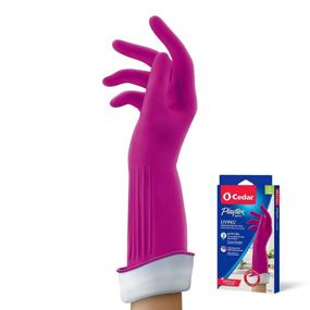 img 4 attached to 🧤 Large Playtex Living Reusable Rubber Cleaning Gloves (1 Pair), Premium Household Gloves with Excellent Protection and Long-lasting Durability