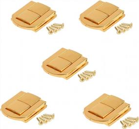 img 4 attached to Dophee 5-Pack Gold Retro Style Toggle Catch Lock For Jewelry Boxes And Suitcases With Screws