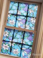 img 1 attached to Coavas Frosted Stained Glass Window Film For Privacy | Non-Adhesive Static Cling Window Decor | Ideal For Home, Office, And Church | 17.7 X 78.7 Inches review by John Chembola