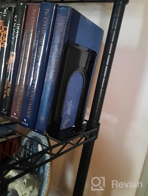img 1 attached to 14-Piece Heavy Duty Metal Bookends For Shelves - Black Non-Skid Book Holders For Office And Home - Large 6.5 X 5.7 X 4.9 Inches - Compatible With Various Sizes Of Books - HappyHapi review by David Norwood