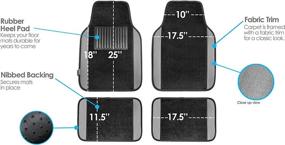 img 3 attached to 🚗 Universal Fit Premium Gray Automotive Floor Mats with Driver Heel Pad, Full Set - FH Group F14407GRAY: Suitable for Most Cars, SUVs, and Trucks