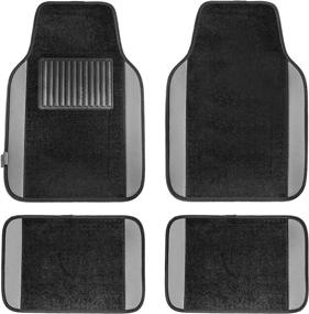 img 4 attached to 🚗 Universal Fit Premium Gray Automotive Floor Mats with Driver Heel Pad, Full Set - FH Group F14407GRAY: Suitable for Most Cars, SUVs, and Trucks