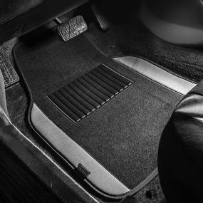 img 2 attached to 🚗 Universal Fit Premium Gray Automotive Floor Mats with Driver Heel Pad, Full Set - FH Group F14407GRAY: Suitable for Most Cars, SUVs, and Trucks