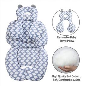 img 2 attached to AIPINQI Head And Body Support Pillow With Neck Support For Baby Car Seat And Strollers, White Cloud