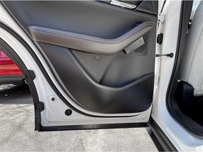 img 2 attached to Enhance Door Protection with YEE PIN Anti-Kick Pad Mats for Mazda CX-30 2019 2020 (Carbon Fiber)