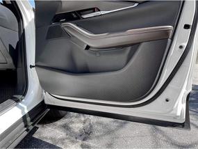 img 3 attached to Enhance Door Protection with YEE PIN Anti-Kick Pad Mats for Mazda CX-30 2019 2020 (Carbon Fiber)