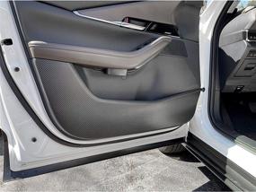 img 4 attached to Enhance Door Protection with YEE PIN Anti-Kick Pad Mats for Mazda CX-30 2019 2020 (Carbon Fiber)