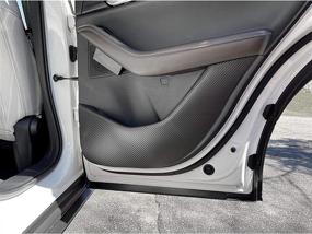 img 1 attached to Enhance Door Protection with YEE PIN Anti-Kick Pad Mats for Mazda CX-30 2019 2020 (Carbon Fiber)